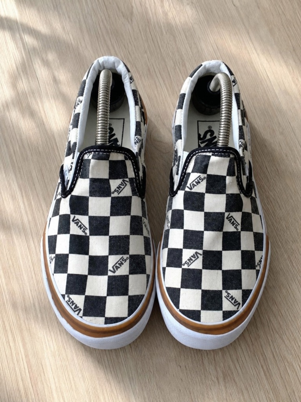 Vans women Slip-On Checkerboard Canvas Shoes - Black/White
